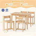 Table et chaises en bois pour enfants (1 table + 4 chaises)