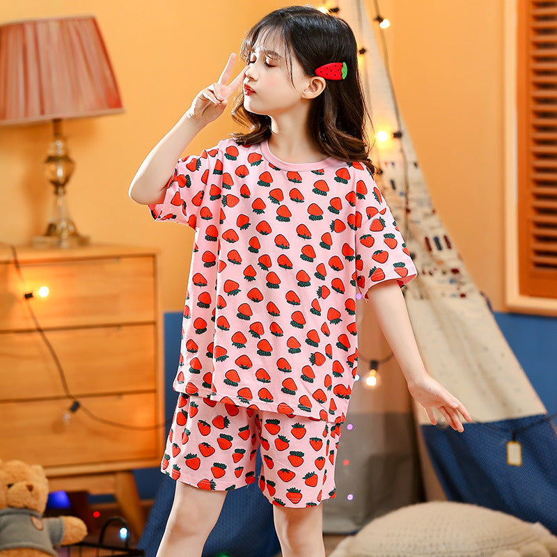 Vêtements de maison à manches courtes d'été pour enfants