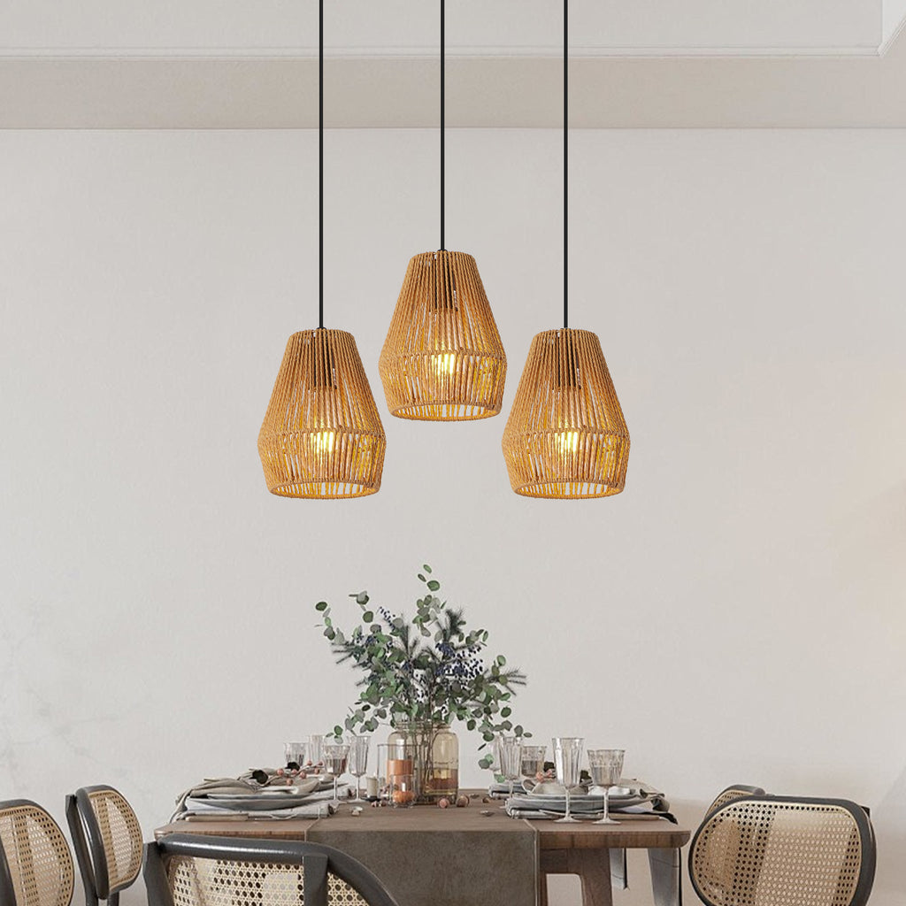 Ensemble de 7pouces de 3 Pendentif de corde de chanvre rustique