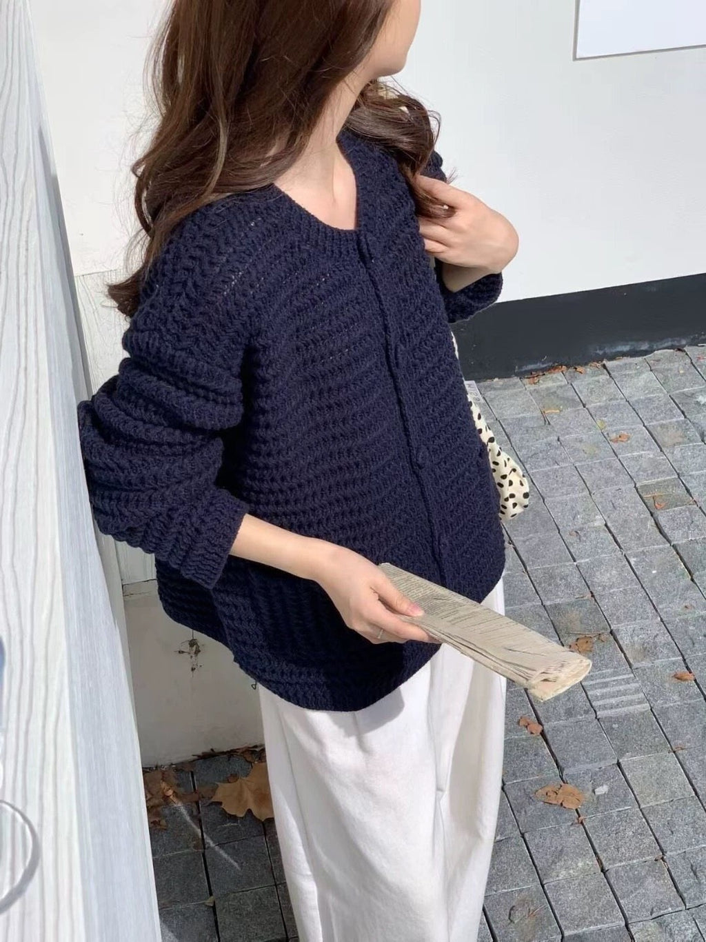 Manteau de couleur solide Laid-back Top Femmes Laid-back Style