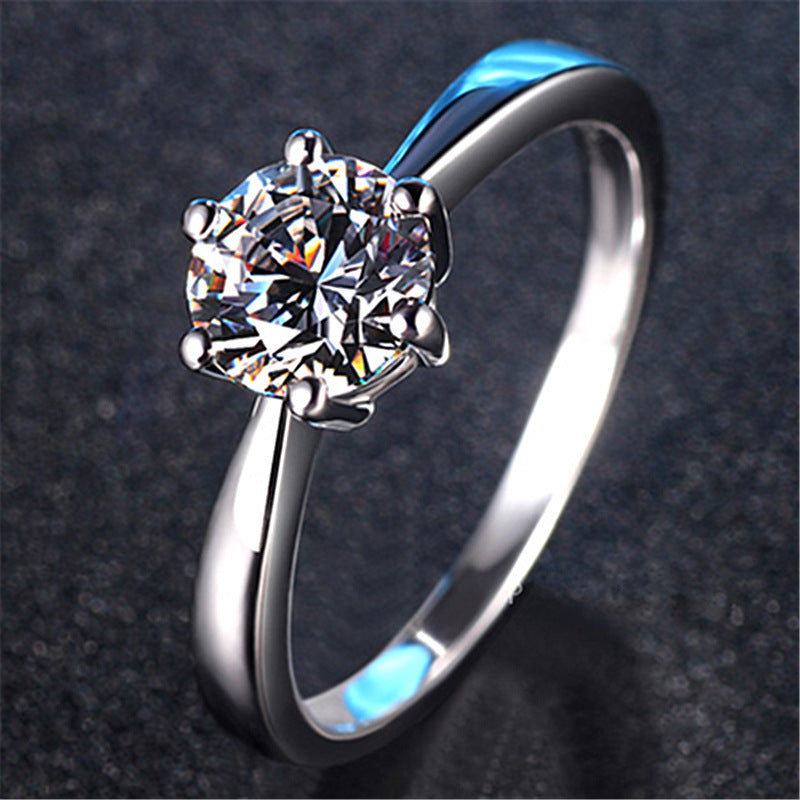 Anneau couple diamant anneau sterling argent plaqué or