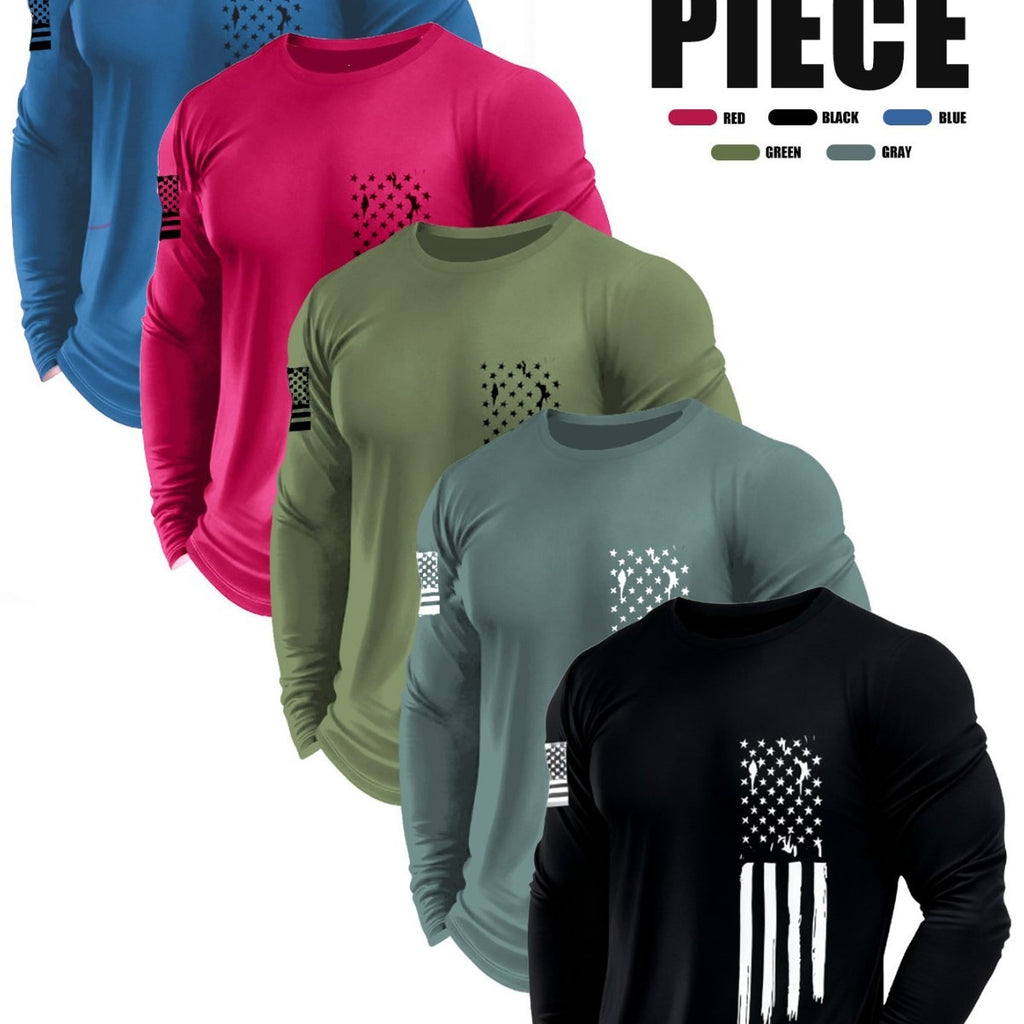 Hommes Outdoor Casual Sportif Col d'équipage Manches longues