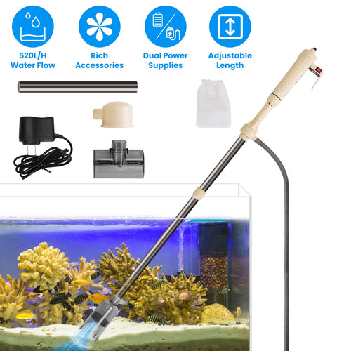 1 Set Multifonctionnel Electric Aquarium Gravel Cleaner Kit Longueur réglable automatique Fis