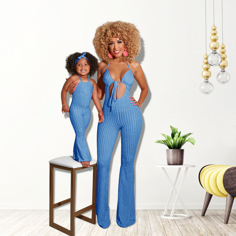 Street Sexy Mode rayé Parent-enfant costume