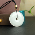 Xinjiang Platinum Silk Jade Pendentif Jade blanc naturel Safe Buckle Bamboo Section No-good