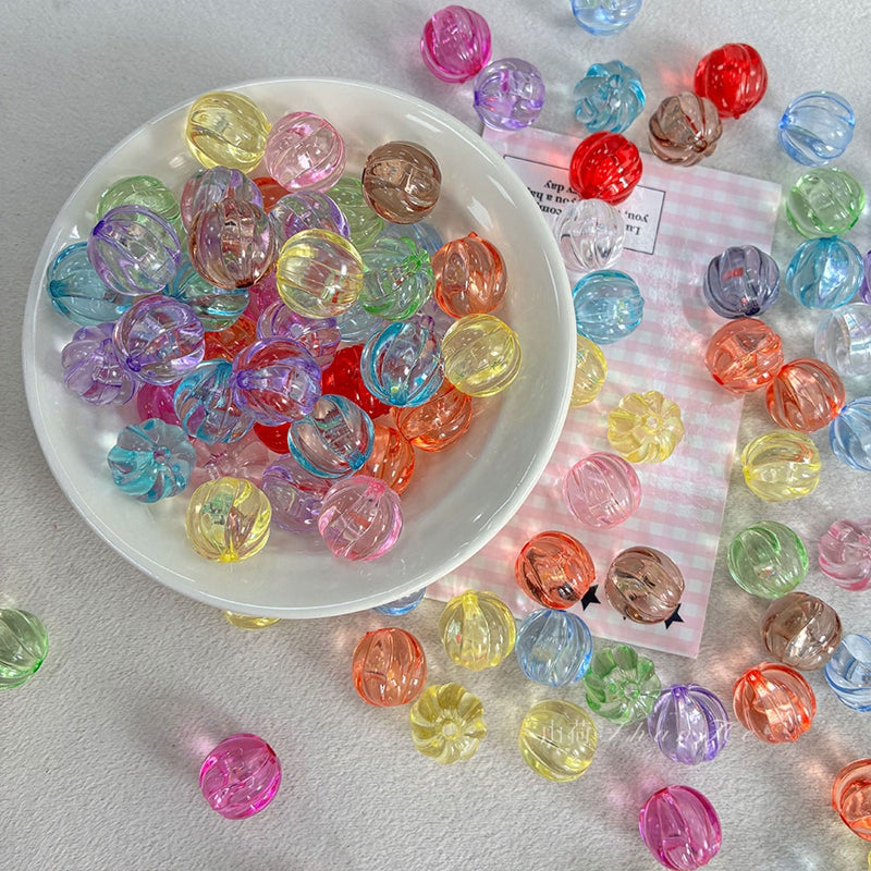 Perles de citrouille acrylique transparentes
