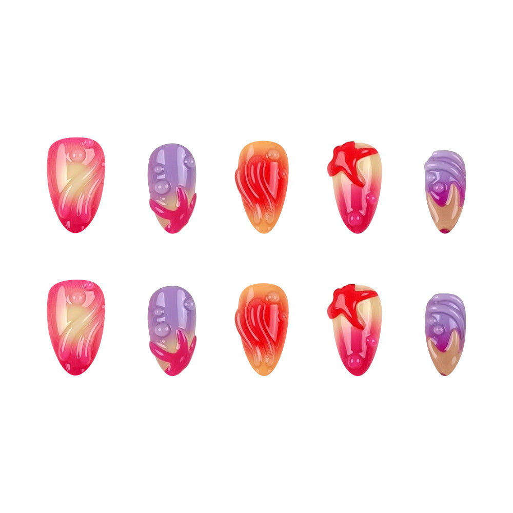 30 pièces de courte amande en forme de presse à ongles polonais Diffusion rose acrylique à ongles Art Stic