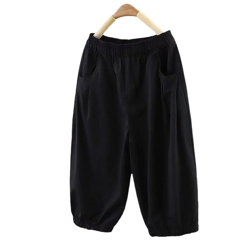 Femmes Solid-colore Casual Loose-fit Retro Short