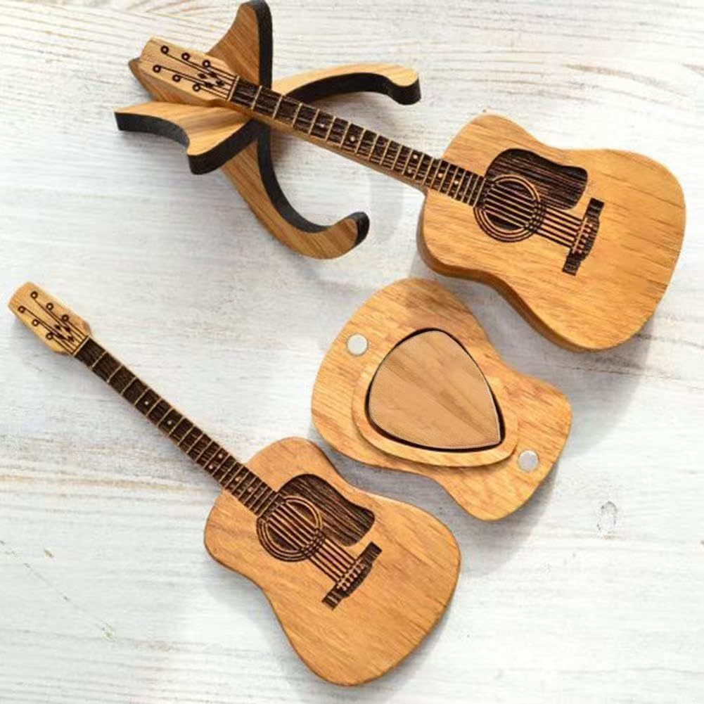 Ornement de guitare personnalisé en bois avec support
