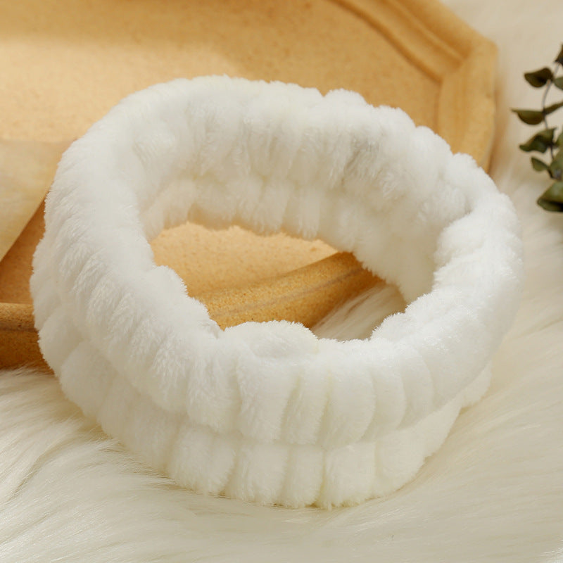 Bandeau de lavage du visage simple couleur solide
