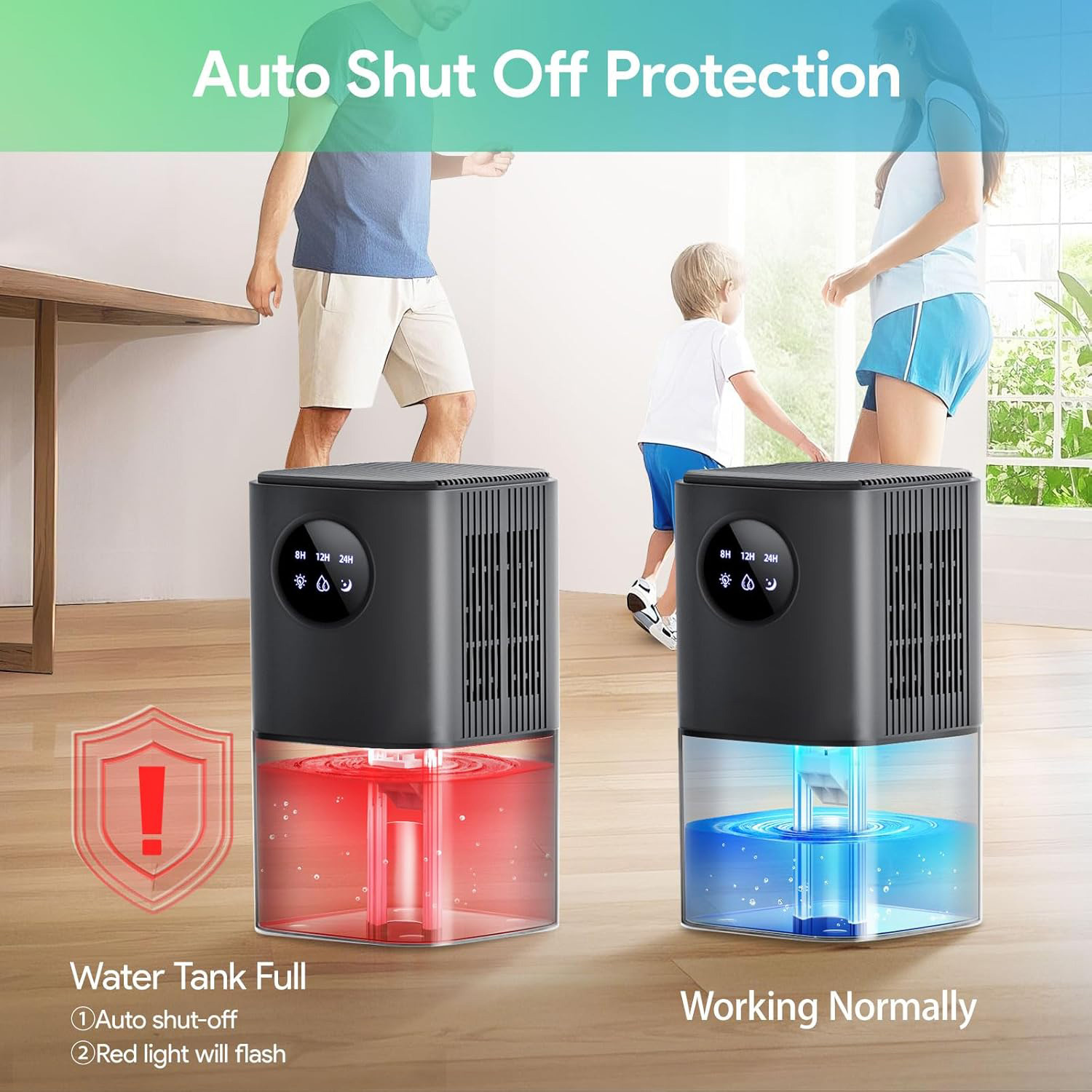 Déshumidificateurs pour la maison 1.7L - Déshumidificateur ultra silencieux