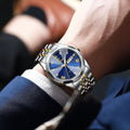 Style homme collège étudiant double calendrier électronique quartz montre étanche