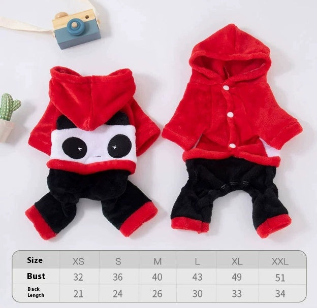 Costume de chien de coq de coq thermique doublé de polaire Vêtements de chat Petit chien