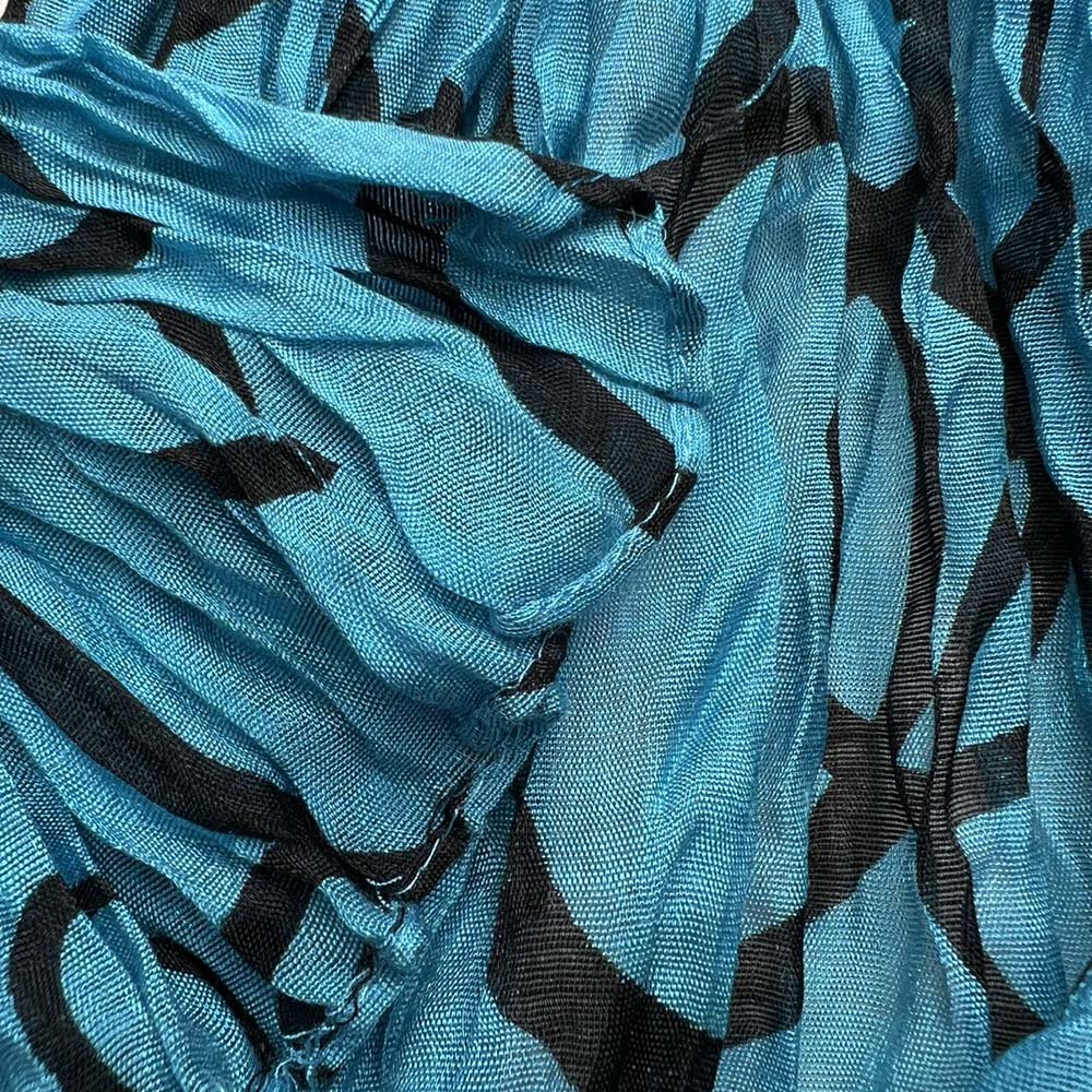 Écharpe à friser imprimée en turquoise de 2pcs