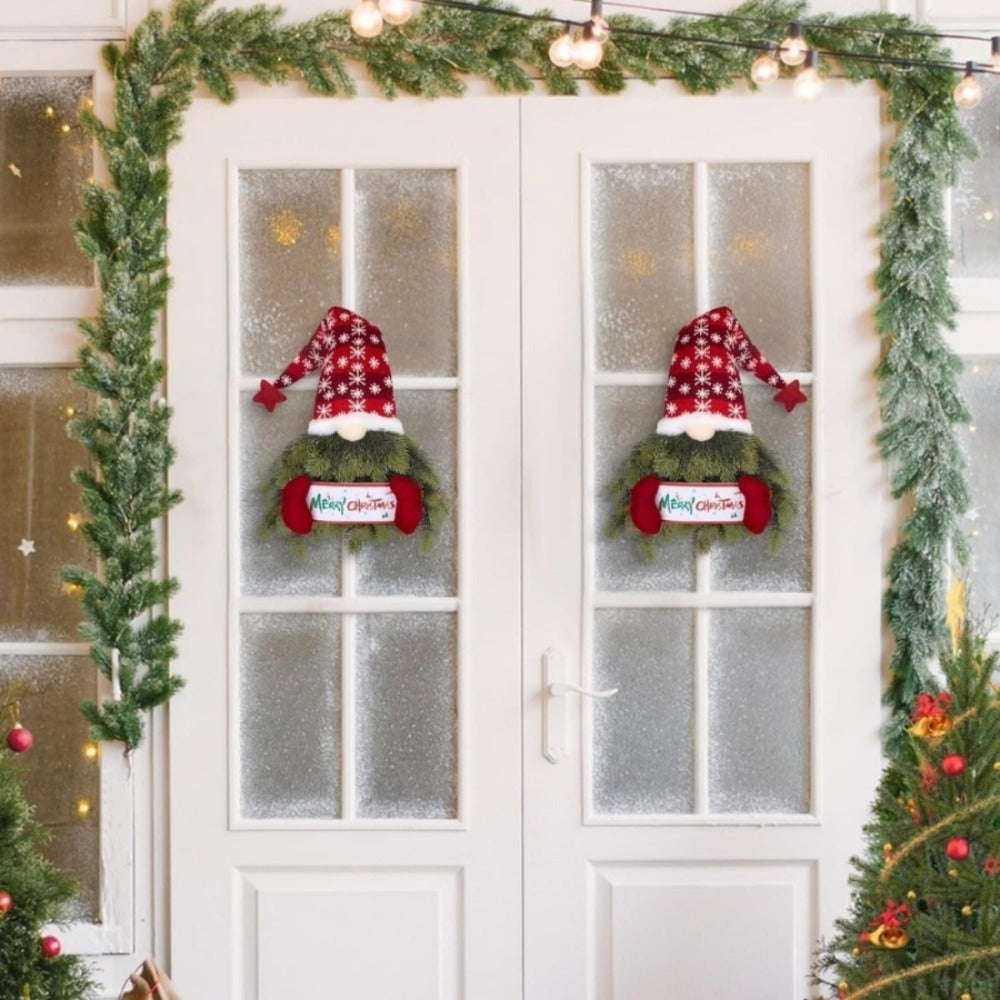 60 cm Noël Elf Wreath comme une décoration suspendue