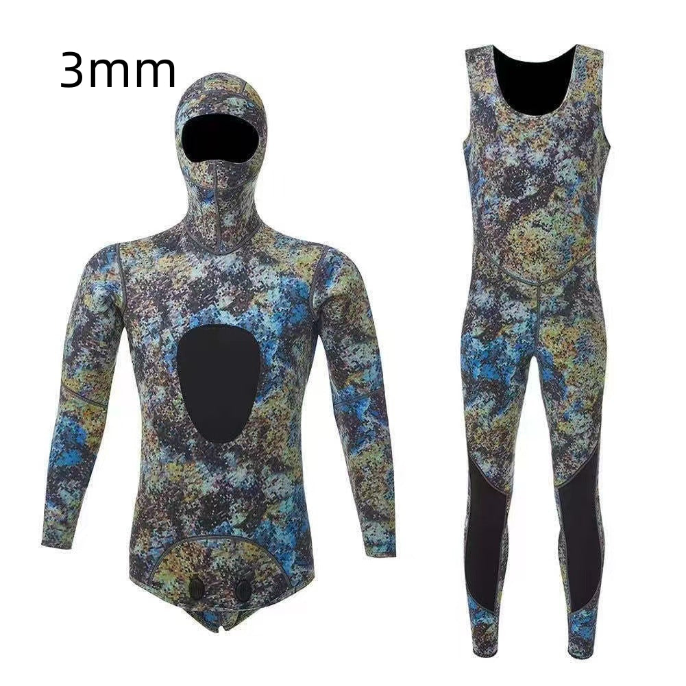 Costume de plongée Split hommes à capuche Cold-proof Costume de surf chaud Costume de plongée longue manches