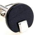 Hommes Fashion Round Black Onyx Cufflinks