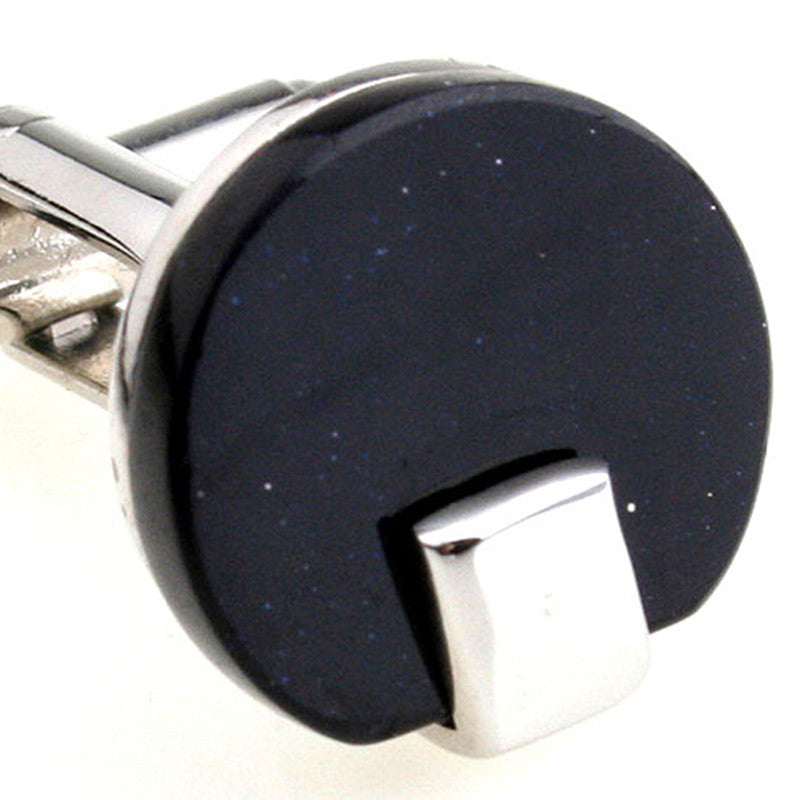 Hommes Fashion Round Black Onyx Cufflinks
