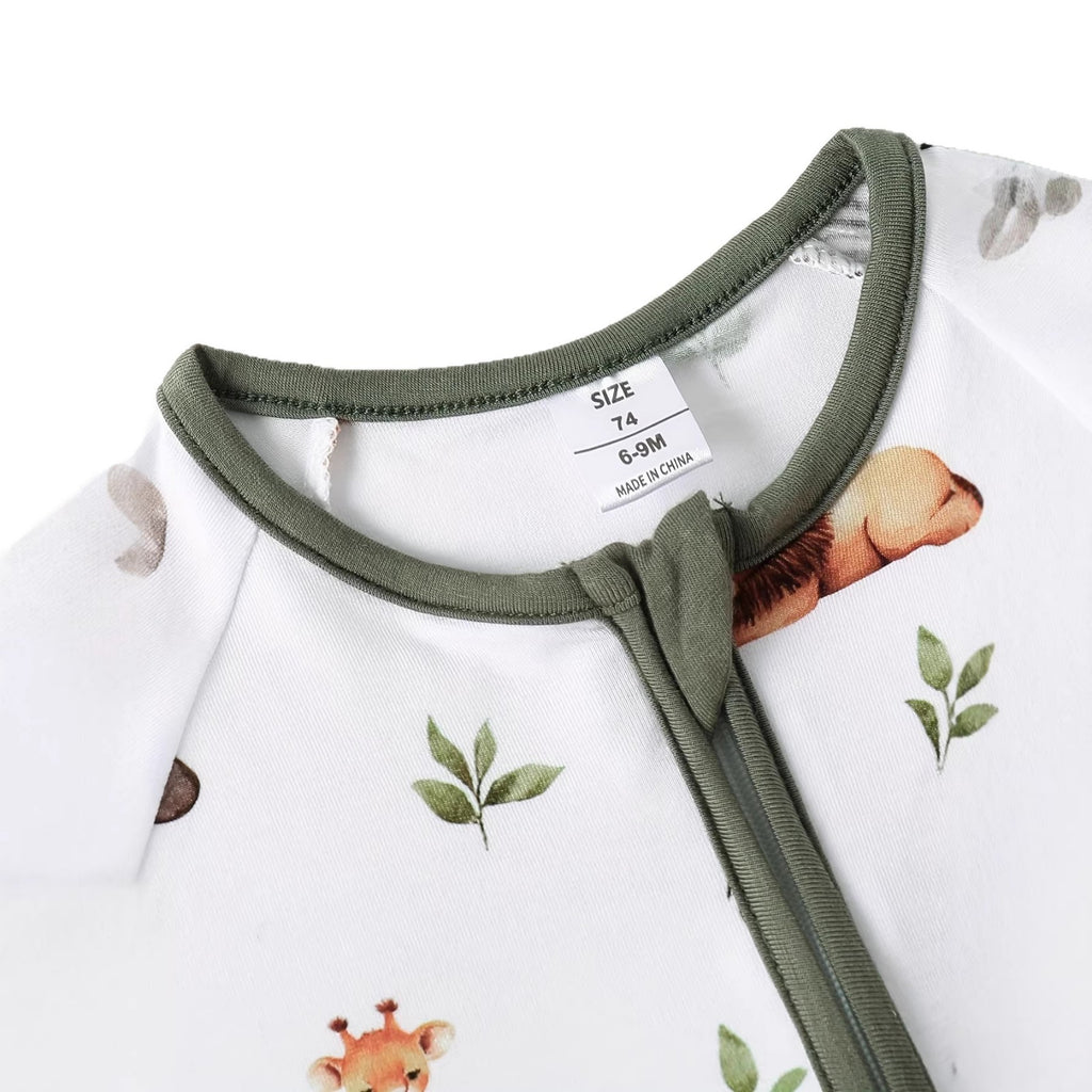 Onesie Zip-up d'impression numérique animal