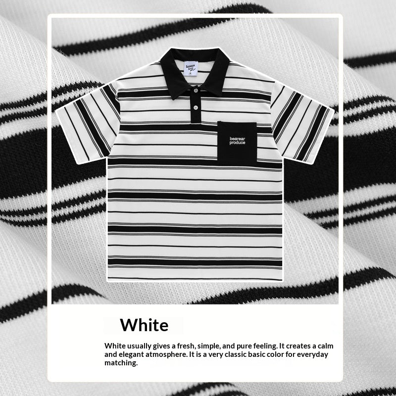 T-shirt à manches courtes à manches courtes en Polo avec un col à lacets
