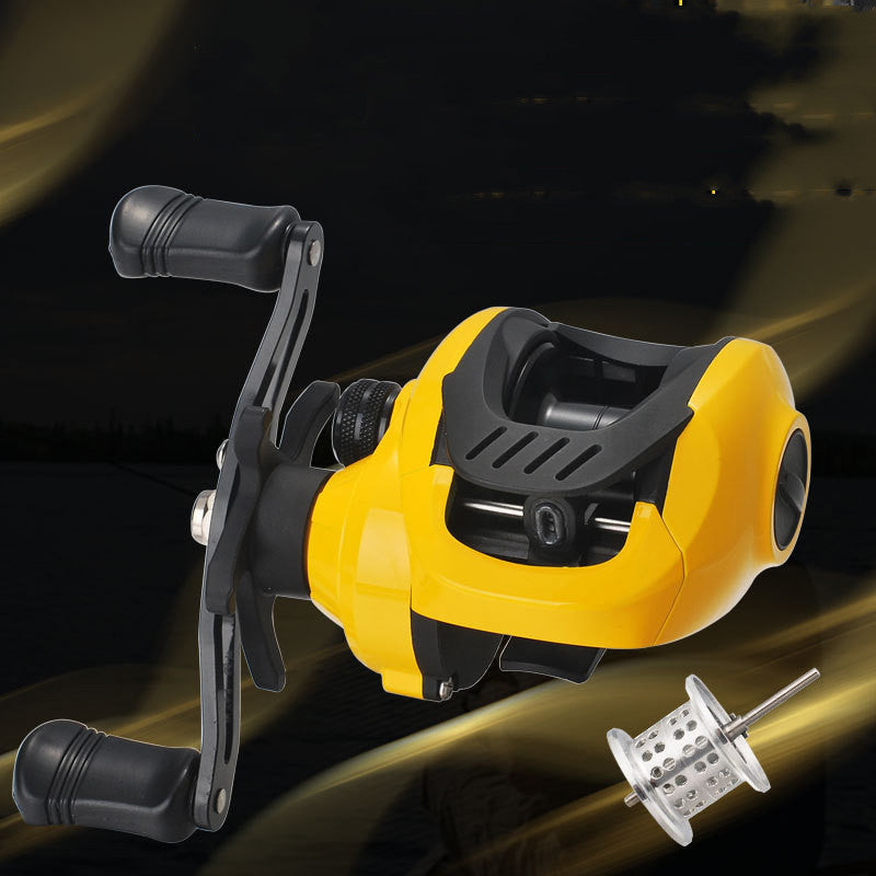 Petite roue de chute d'eau jaune Luya roue bobine de pêche Lei Qiang Hit noir Micro-objet Mod