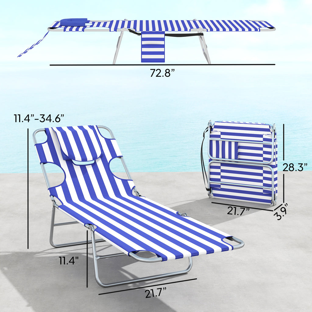 2 chaises de tannage avec trou de taille