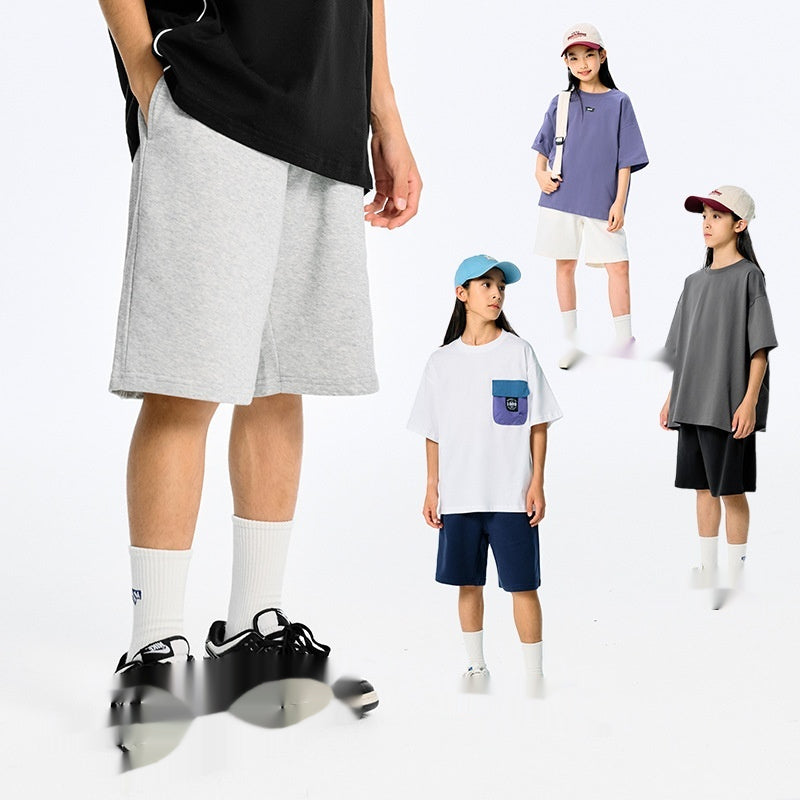 Sweatpants retro pour enfants de style américain à couleurs solides