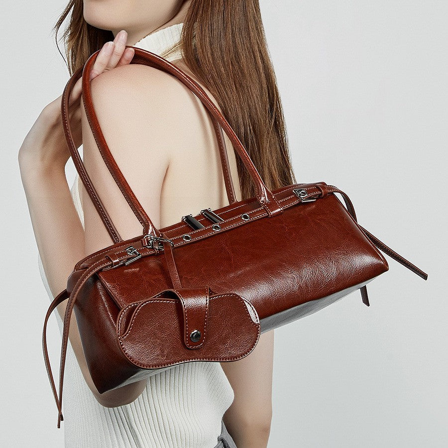 Cuir véritable Niche Retro sac femme de style moto