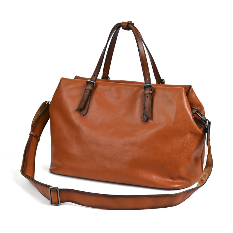 Sac à main en cuir retro breveté en cuir brillant