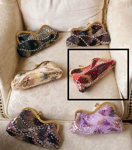 Sac à selle perle avec paillettes Chic embrayage et design Crossbody