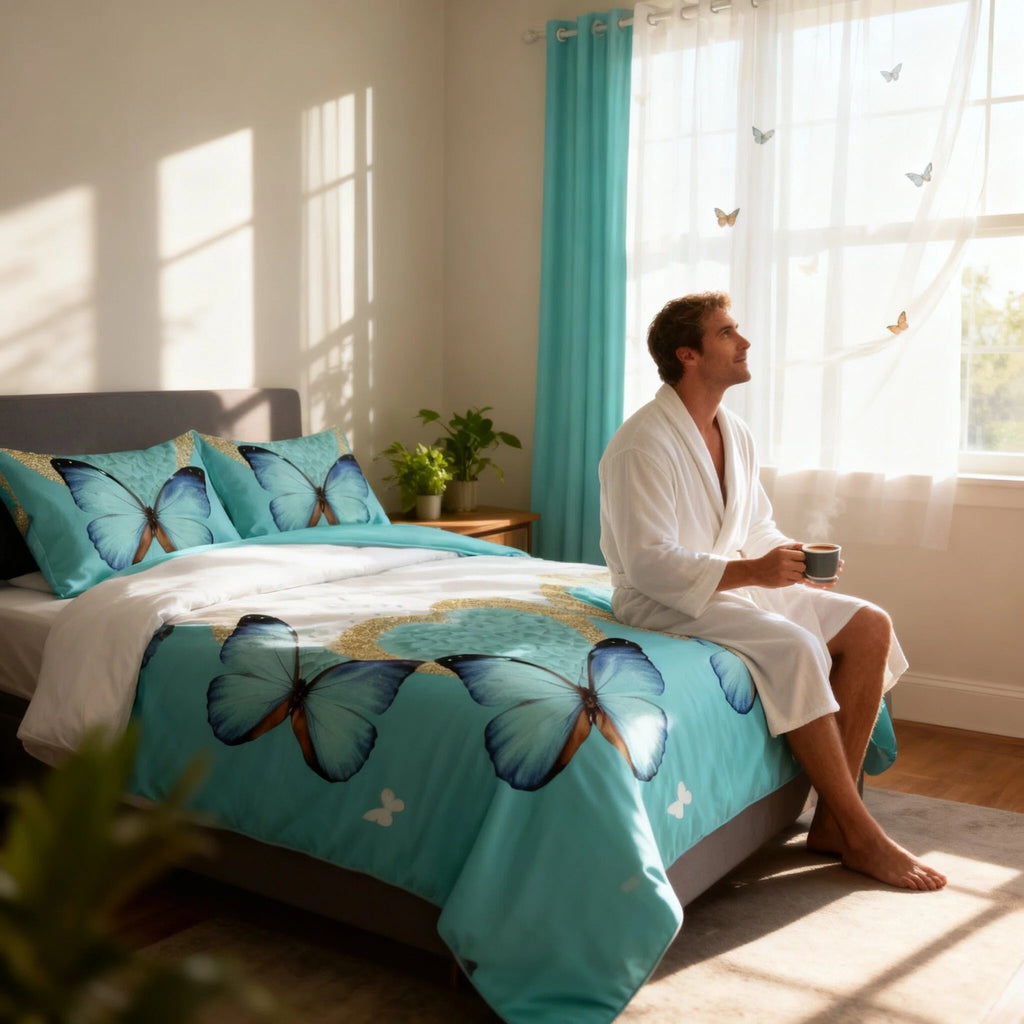Couche de lit et rideau vert 9 pièces