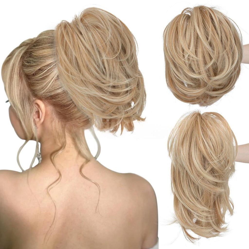 Haute température Synthétique Perruque Cheveux Clip-on Ponytail Femmes Court Style Volumineux Petit C