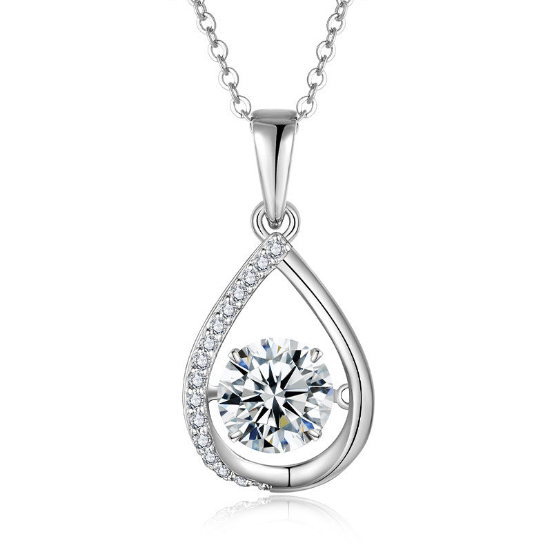 S925 Argent Sterling 1ct D Couleur VVS1 Moissanite Collier Teardrop 45cm Plat Or Platine