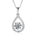 S925 Argent Sterling 1ct D Couleur VVS1 Moissanite Collier Teardrop 45cm Plat Or Platine
