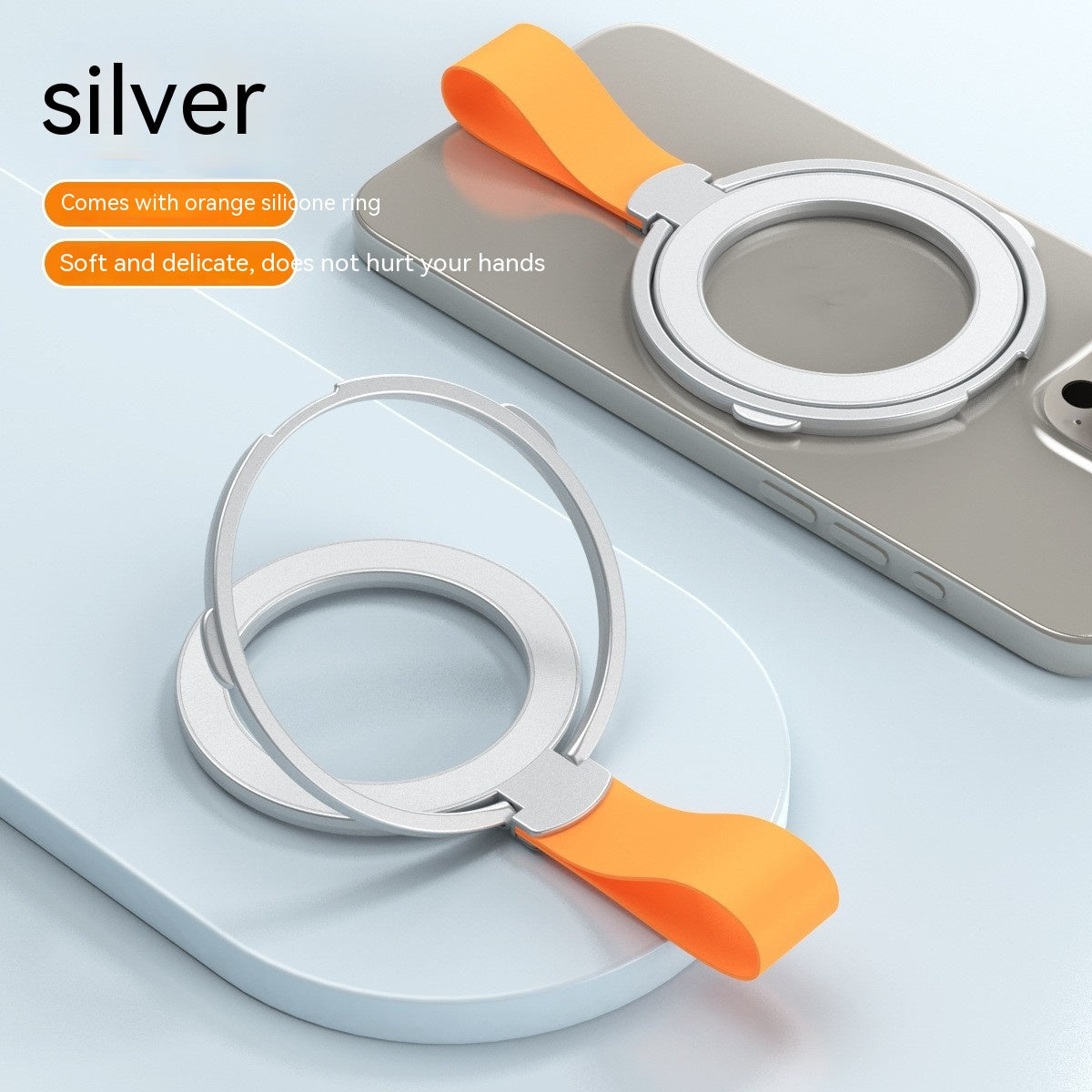 Bracket à anneaux à fixation magnétique Creative Silicone Lanyard Type