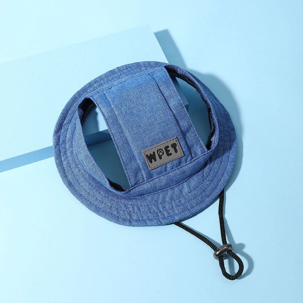 Chapeau pour animaux de compagnie avec trous d'oreilles pour petits chiens moyens Ajustable Été Animaux de compagnie Dog Outdoor Sun Cap Ca