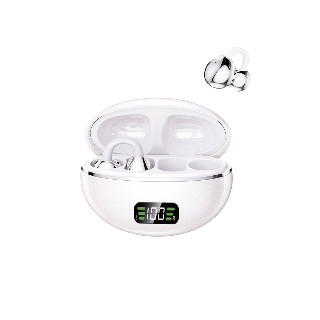 KP-206 Ecouteurs Bluetooth sans fil Affichage de batterie numérique OWS Haute Fidelité Audio Clip-On
