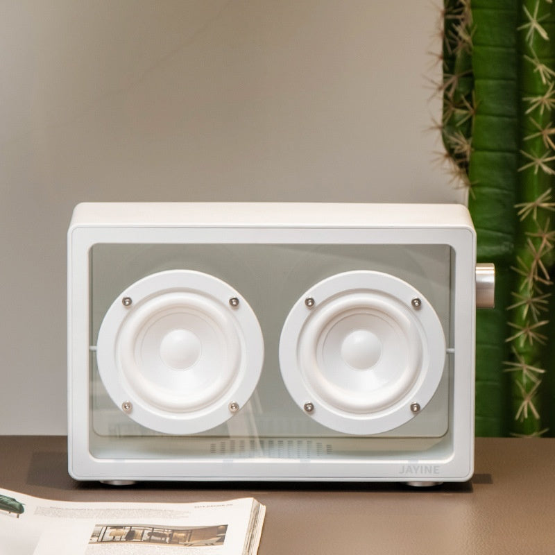 Haut-parleur Bluetooth haute fidélité audio transparent rétro