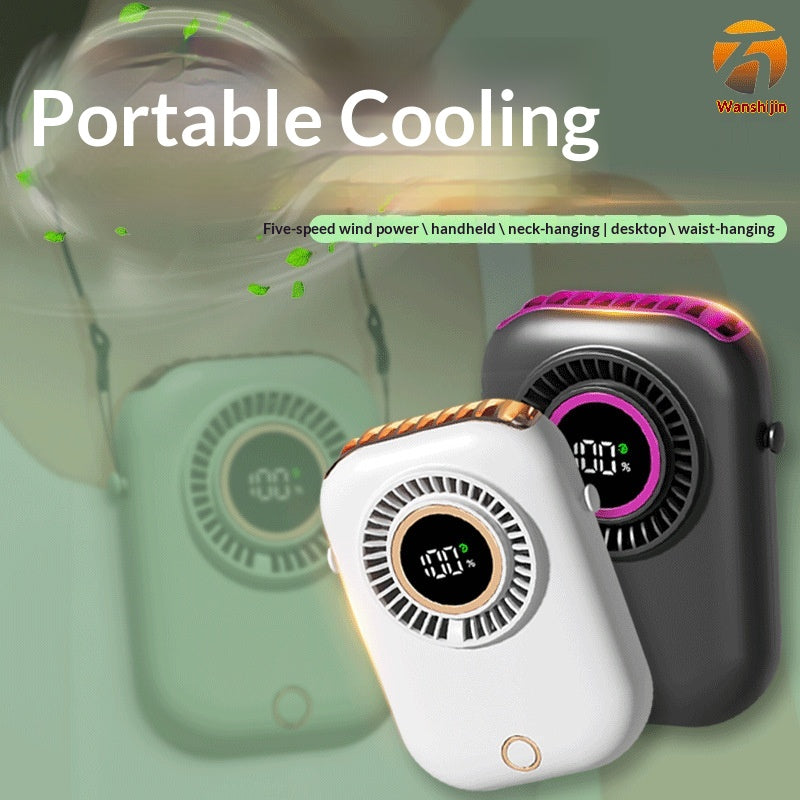 Portable fan with a lightweight seven-color collar
