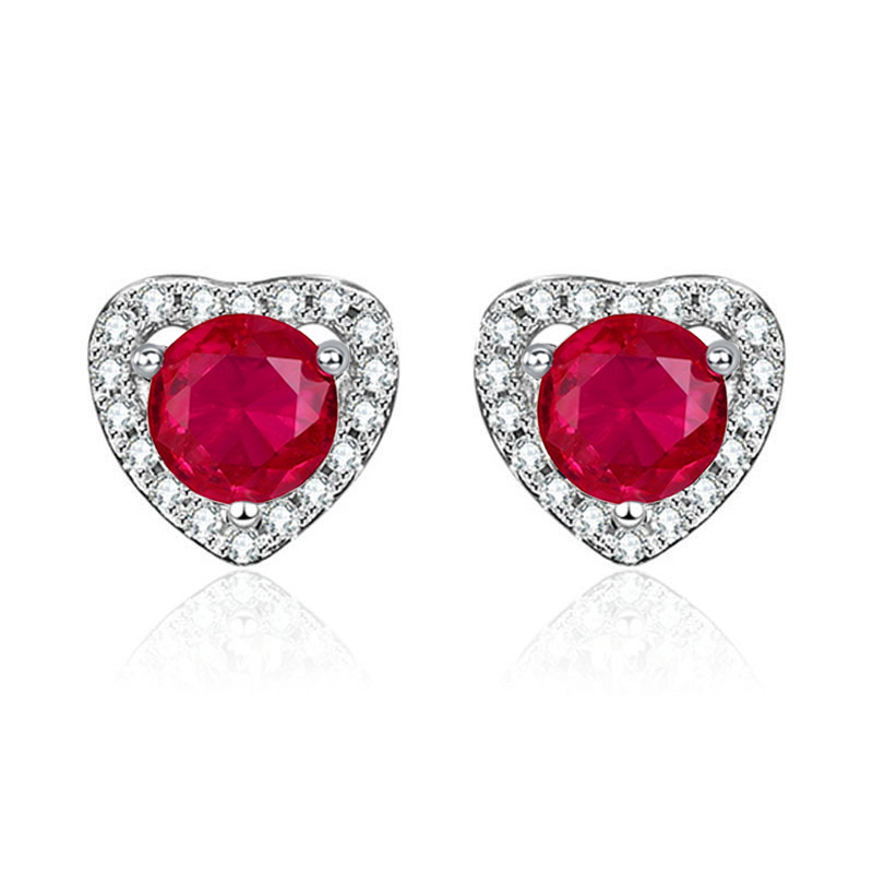 S925 Boucles d'oreilles en halo-tiges en argent sterling