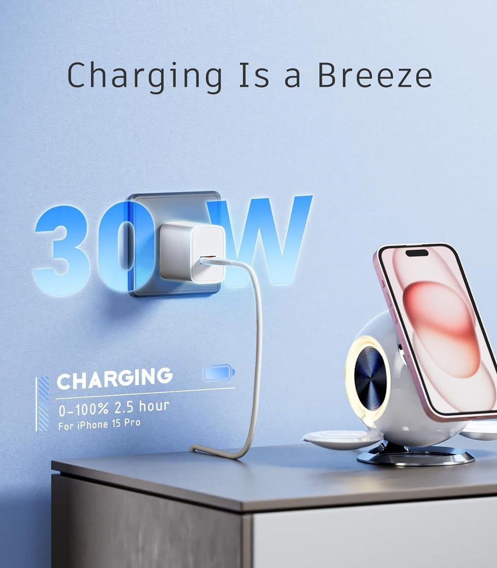Chargeur sans fil multifonctionnel pliant trois en un