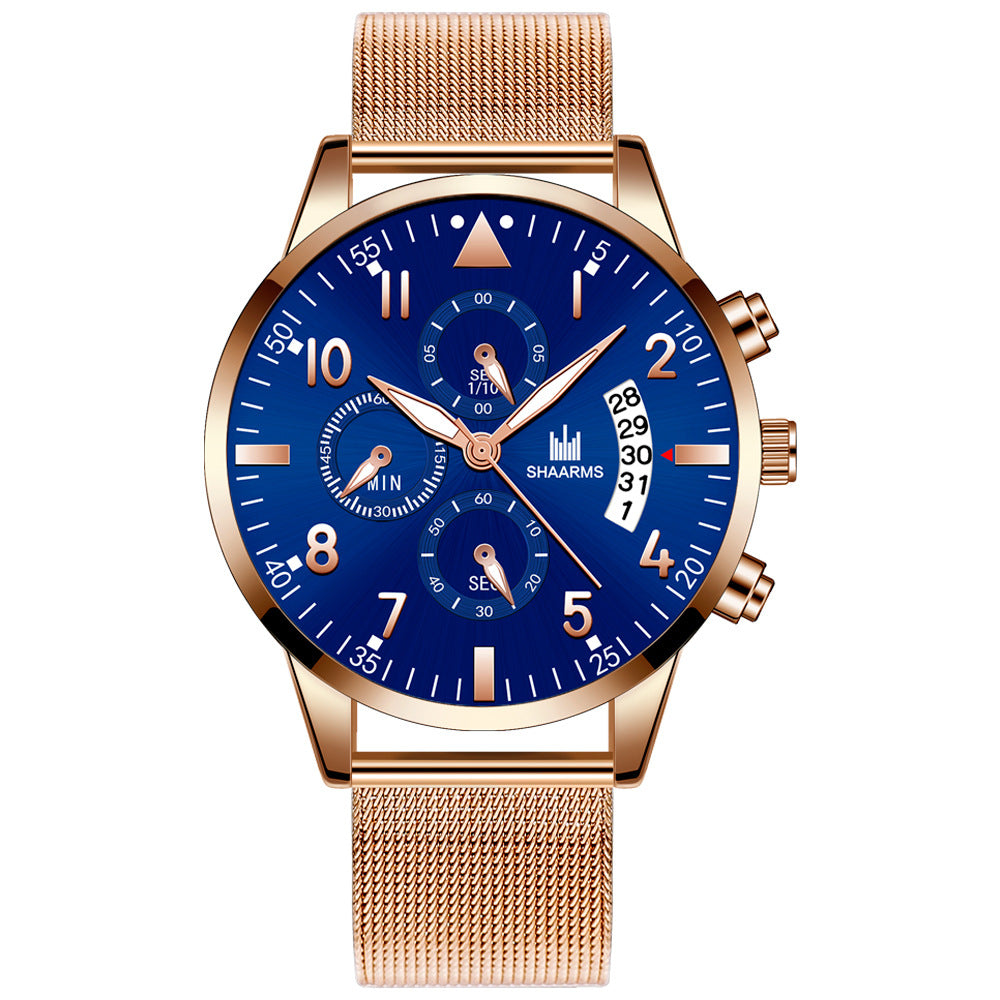 Concept Men's Mesh Strap Calendrier Montres Quartz