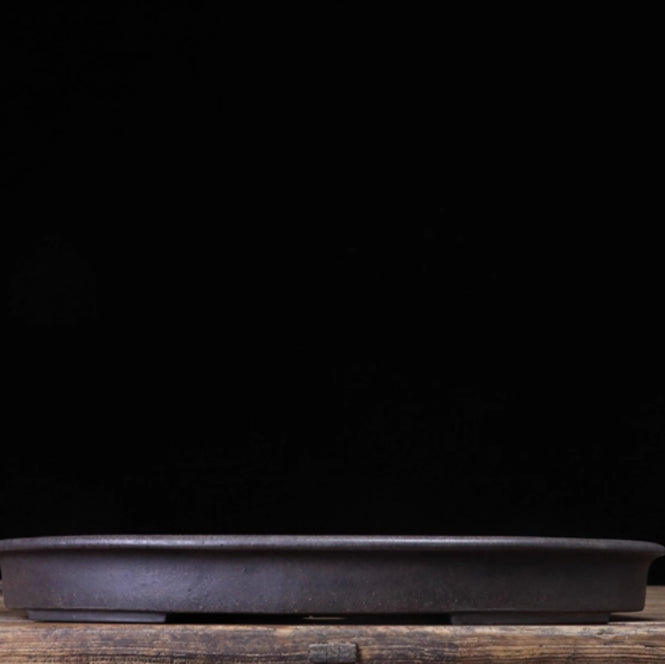 Clay noir haute température Grand bassin peu profond ovale