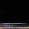 Clay noir haute température Grand bassin peu profond ovale