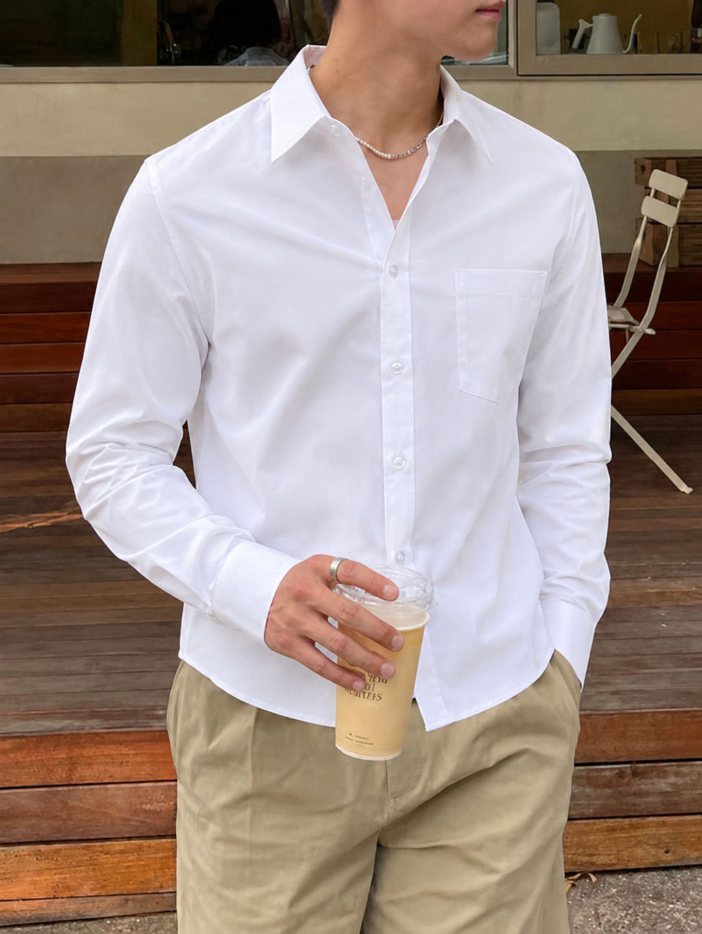 Chemise - Chemise décontractée pour homme à manches longues pleines en plein air