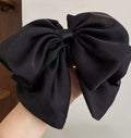 Tige de queue de cheval clip-noir-satin-1 pièce