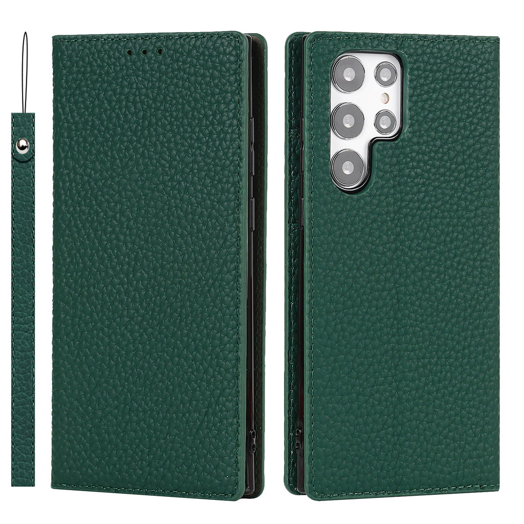 Étui de téléphone en cuir Litchi Galaxy S24 Ultra Case