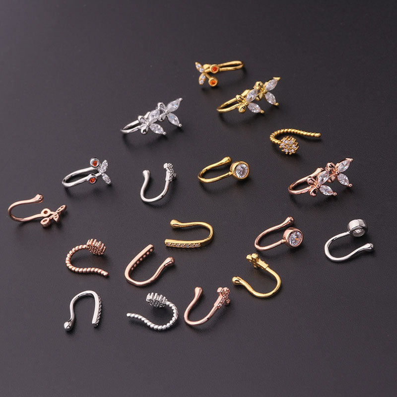 Anneau de nez en forme de papillon sans perforation