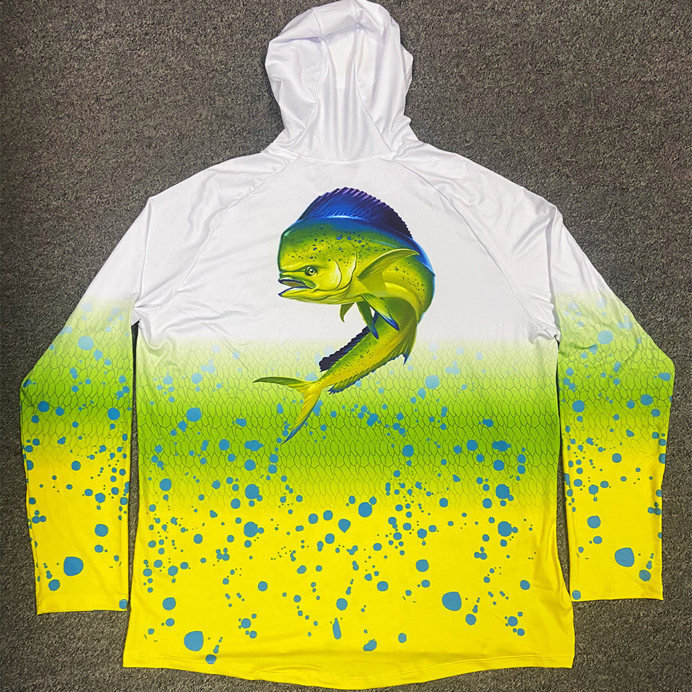 Pêche Hoodie UPF 50 anti UV Sailing Shirt Surf d'été Hommes Long Sleeve Hunting Jersey