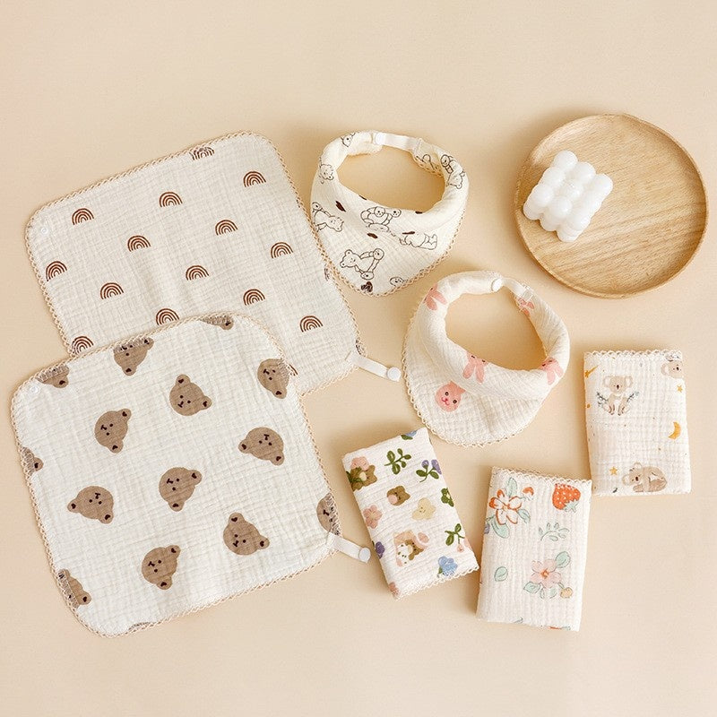 Serviette pour bébé Salive Laver le visage en coton pur nouveau-né